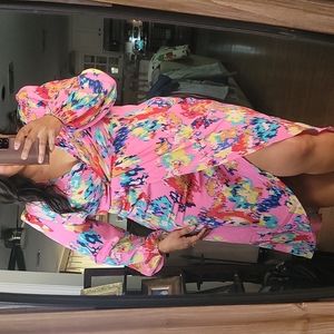 Pink Floral dress xl